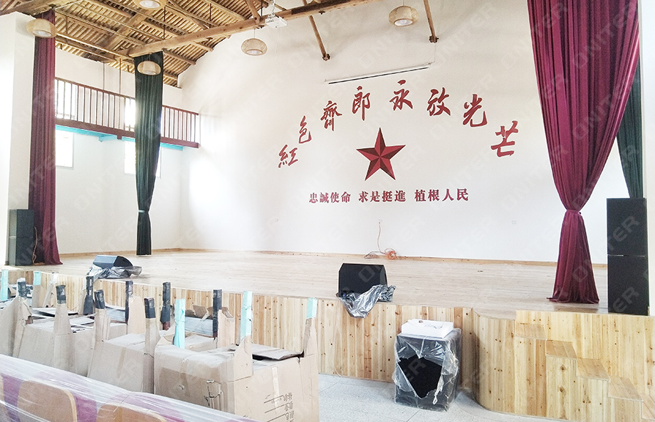 齋郎紅軍講堂擴聲系統施工現場